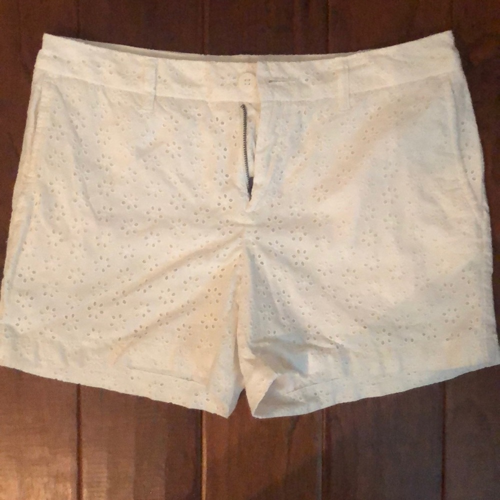 White Flowered Shorts